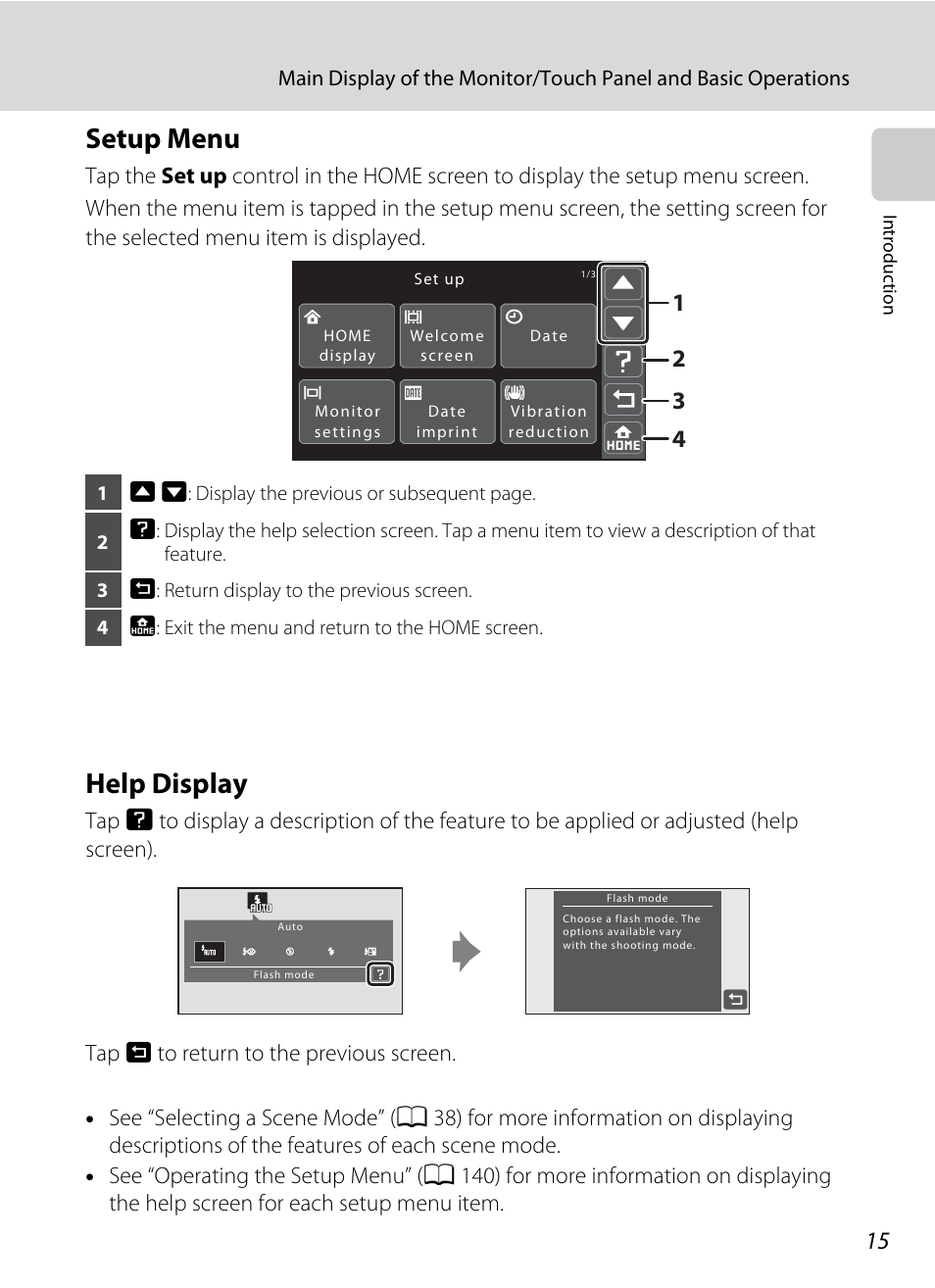 Setup menu, Help display, Setup menu help display | Nikon S70 User Manual | Page 27 / 192