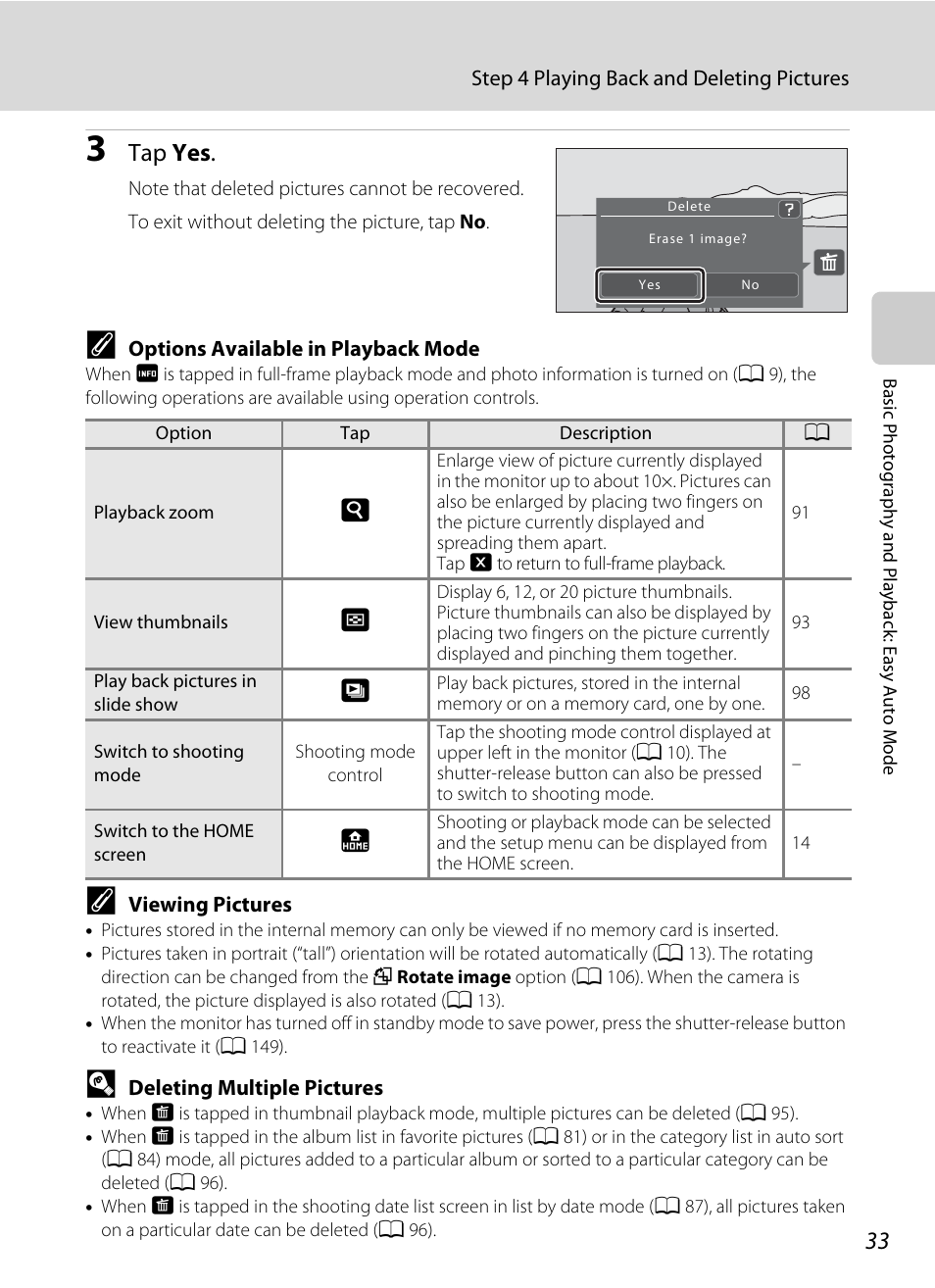 Tap yes | Nikon S70 User Manual | Page 45 / 192