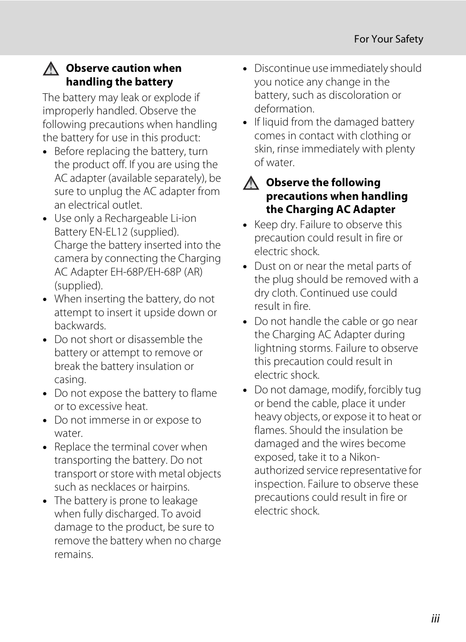 Nikon S70 User Manual | Page 5 / 192