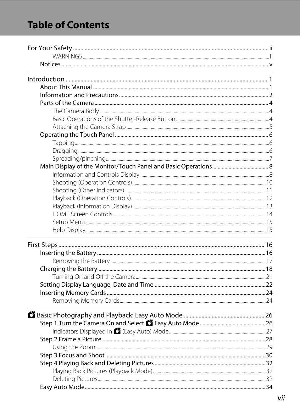 Nikon S70 User Manual | Page 9 / 192