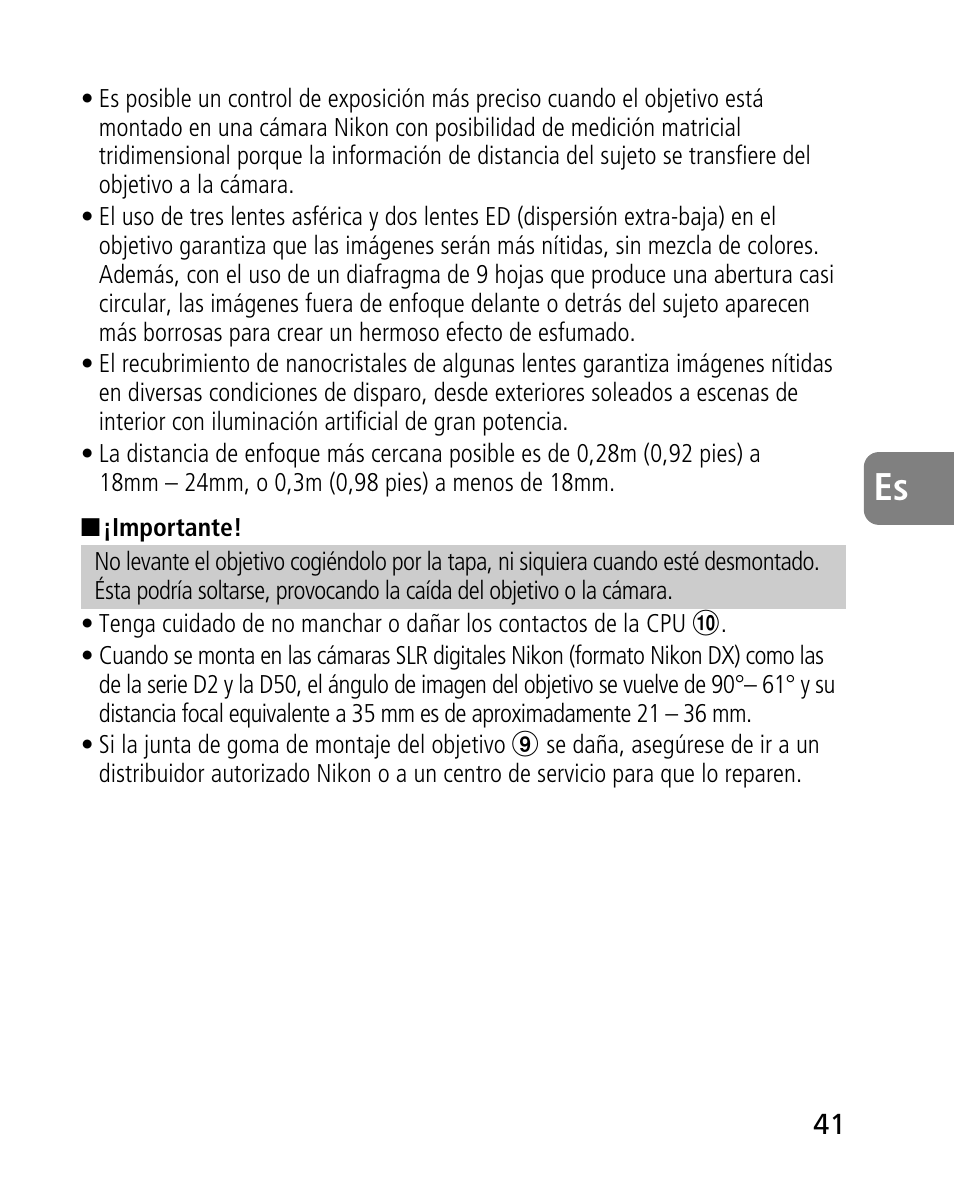 Nikon AF-S 14-24mm f-2.8G ED User Manual | Page 41 / 119