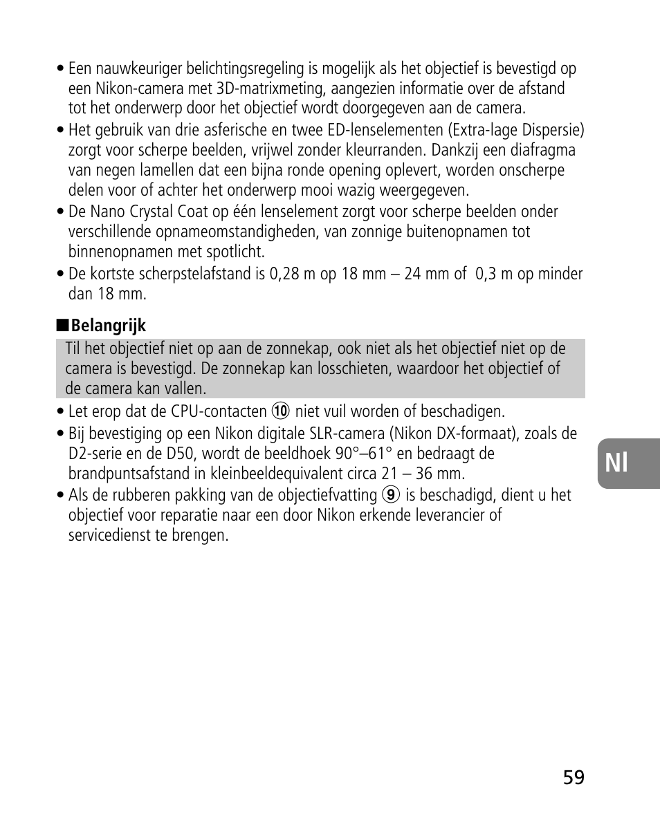 Nikon AF-S 14-24mm f-2.8G ED User Manual | Page 59 / 119
