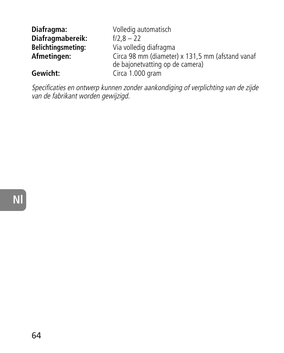 Nikon AF-S 14-24mm f-2.8G ED User Manual | Page 64 / 119