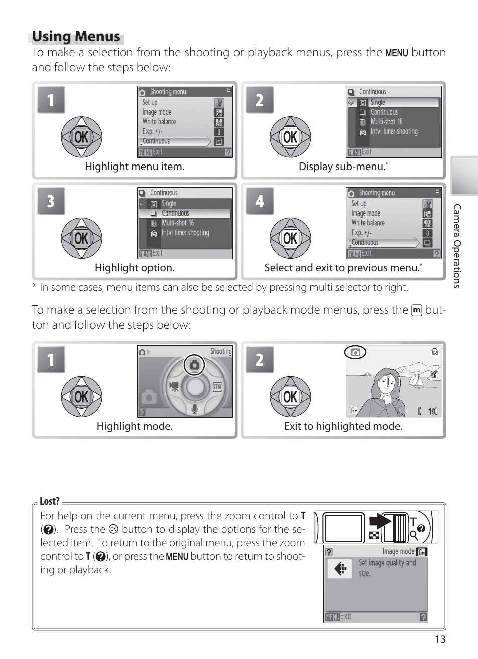 Using menus | Nikon S10 User Manual | Page 23 / 103