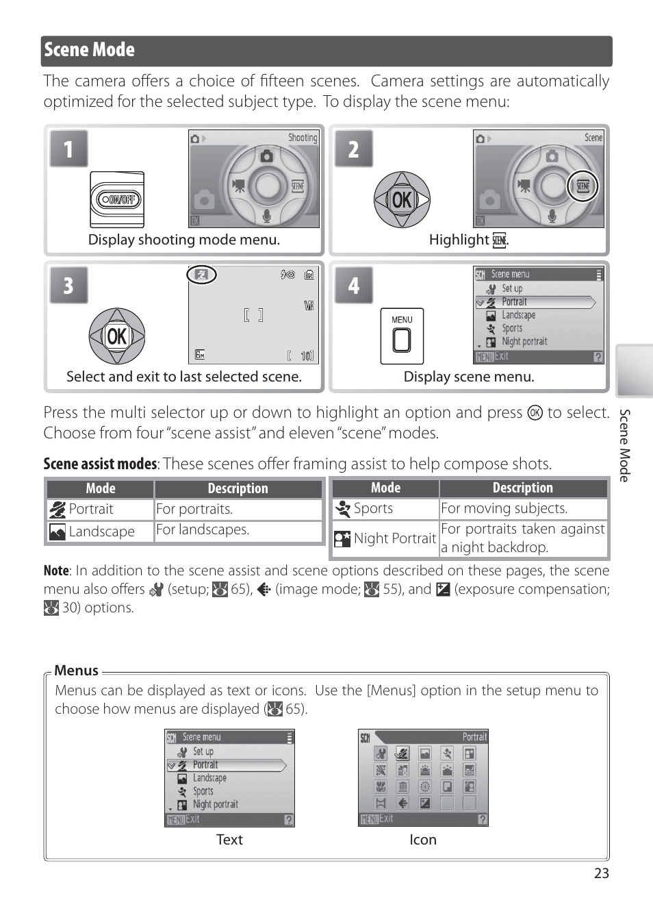 Scene mode | Nikon S10 User Manual | Page 33 / 103