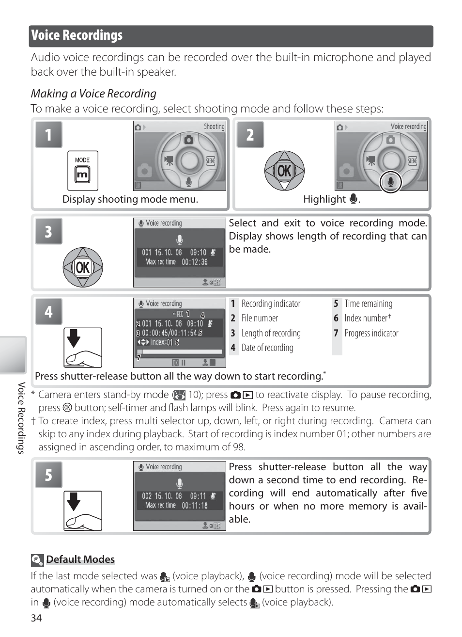 Voice recordings | Nikon S10 User Manual | Page 44 / 103