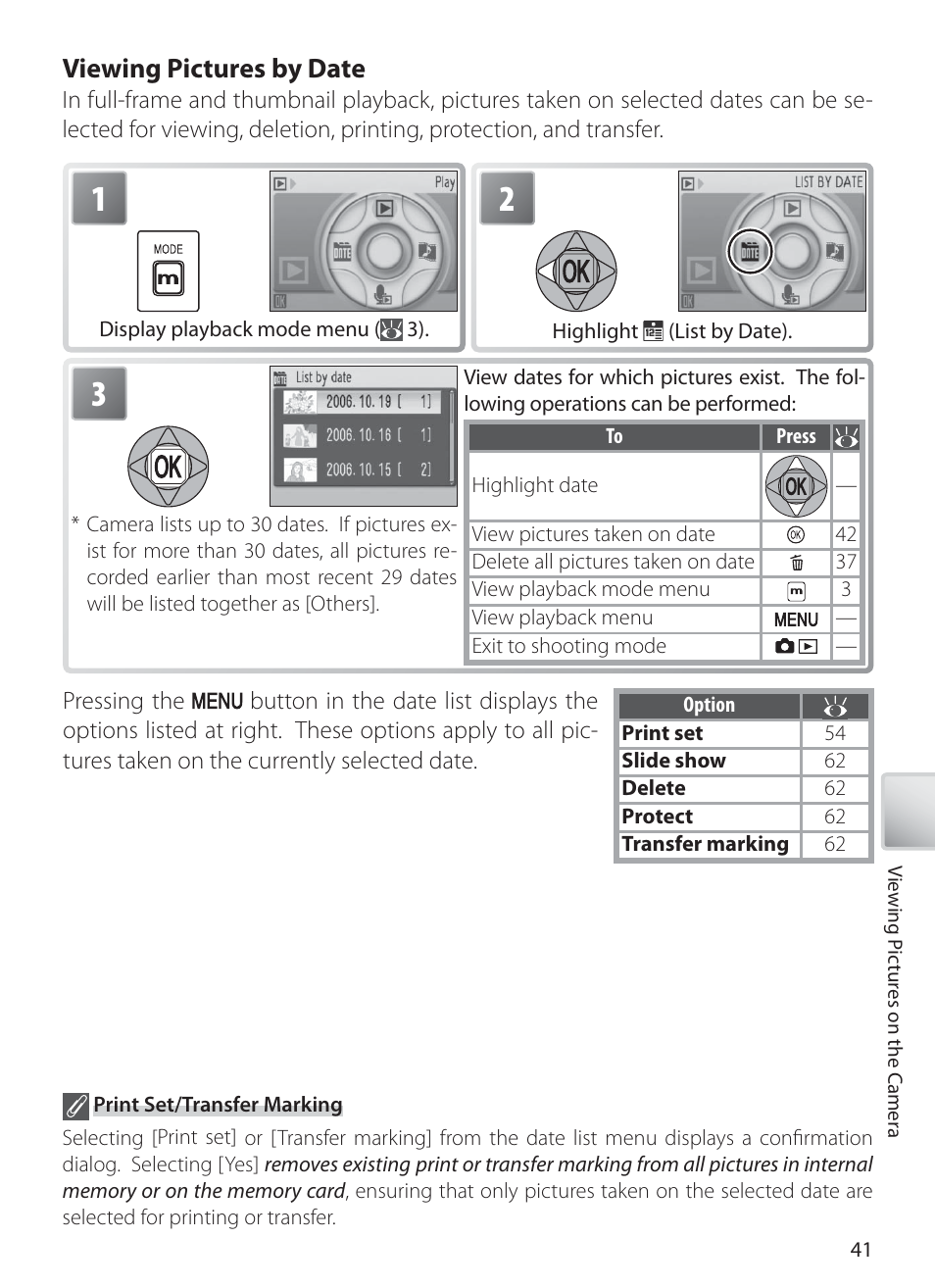 Viewing pictures by date | Nikon S10 User Manual | Page 51 / 103