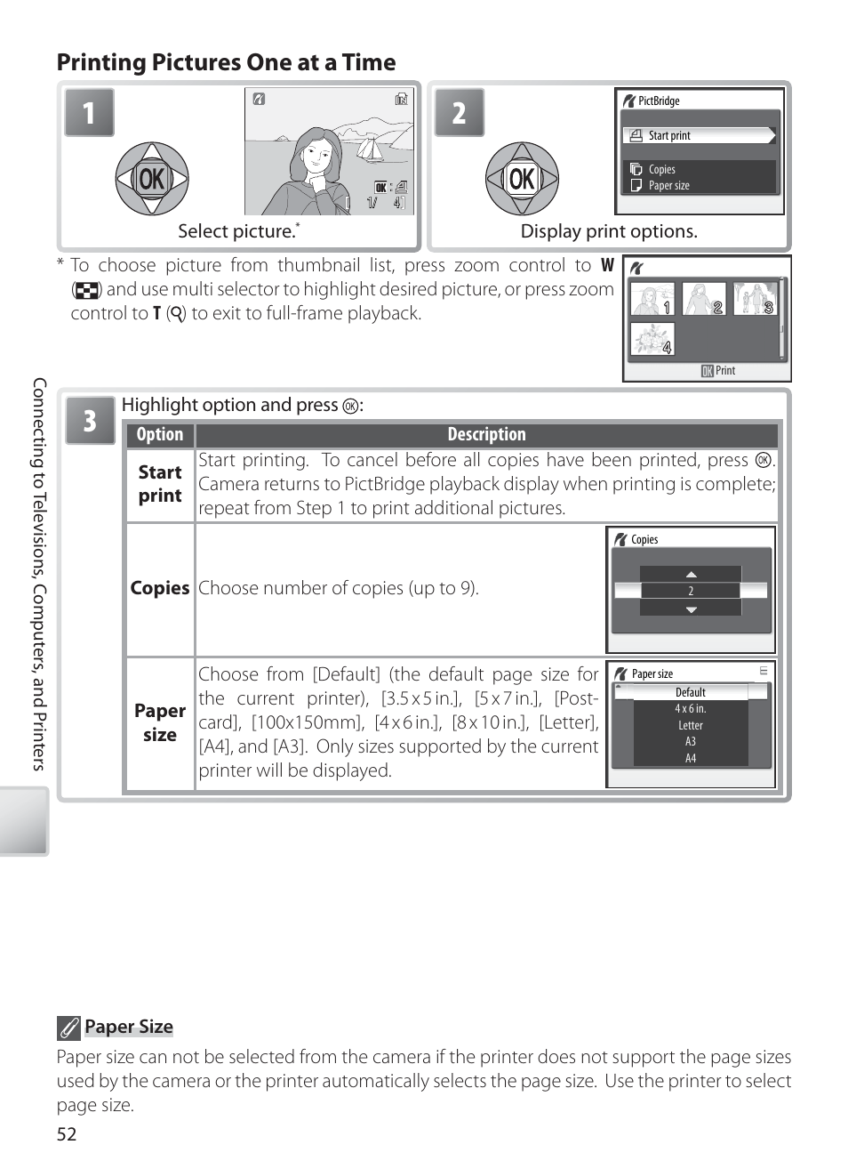 Printing pictures one at a time | Nikon S10 User Manual | Page 62 / 103