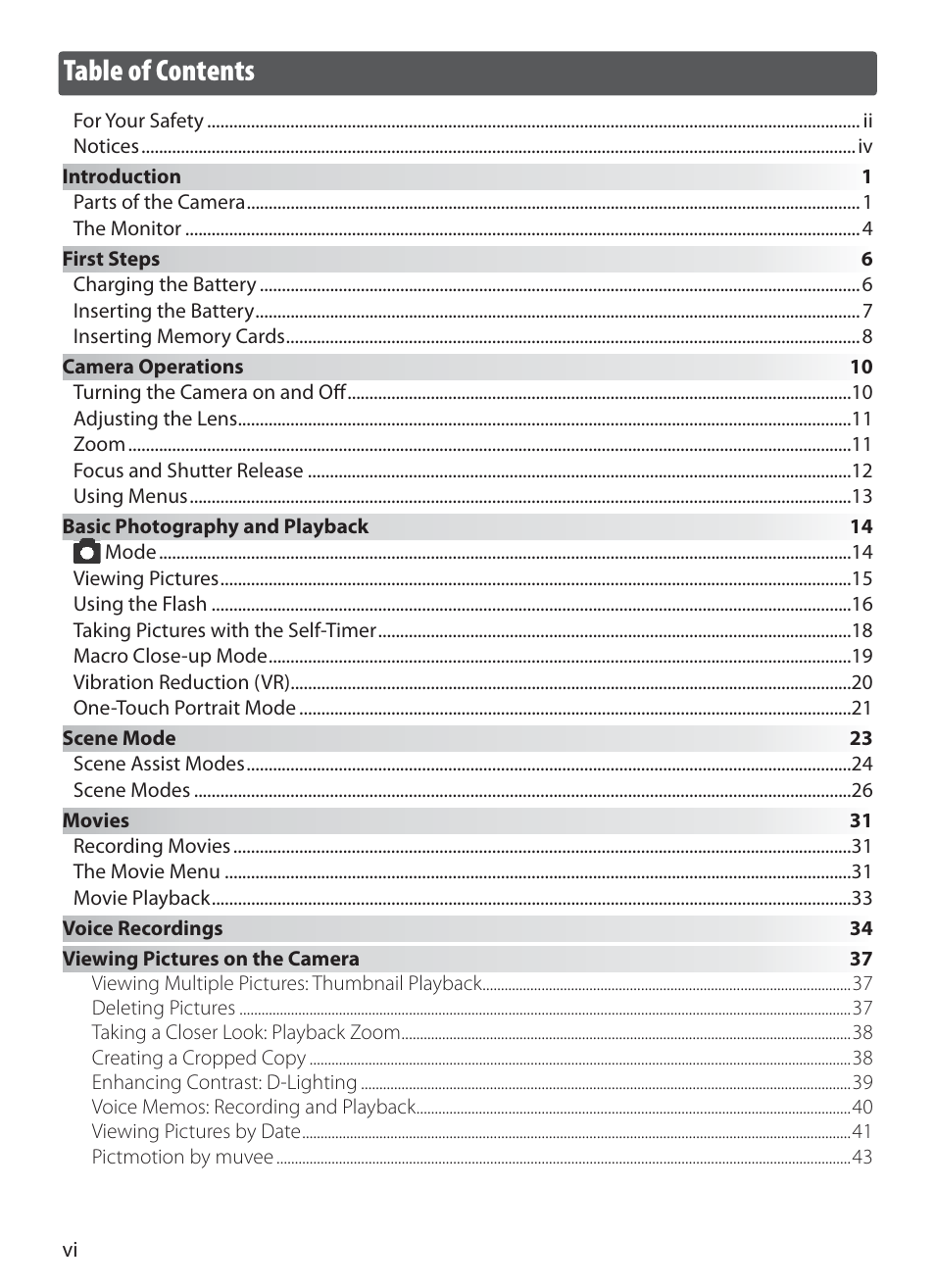 Nikon S10 User Manual | Page 8 / 103