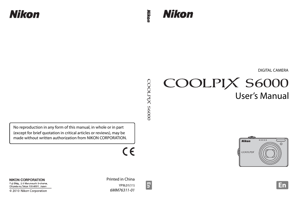 Nikon S6000 User Manual | 180 pages