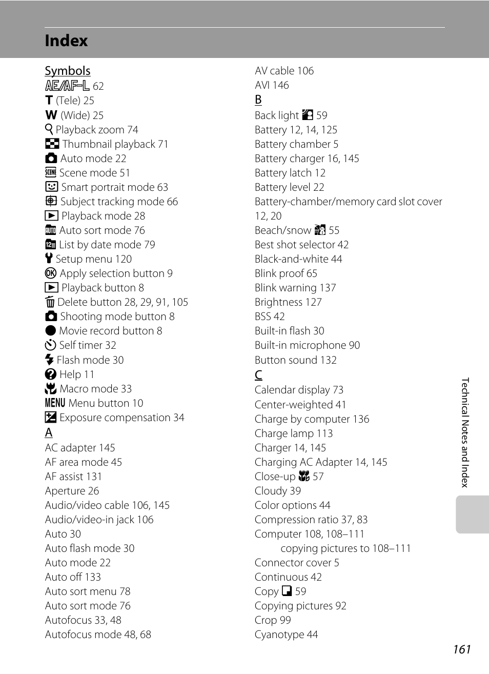 Index | Nikon S6000 User Manual | Page 173 / 180