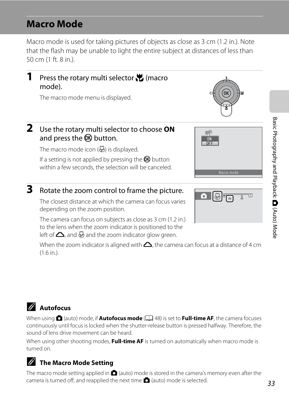 Macro mode, A 33) men, A 33), and the | Nikon S6000 User Manual | Page 45 / 180