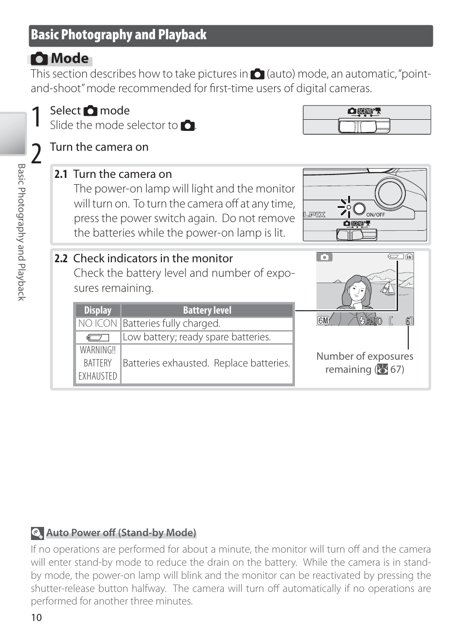 Basic photography and playback, Mode | Nikon L1 User Manual | Page 20 / 84