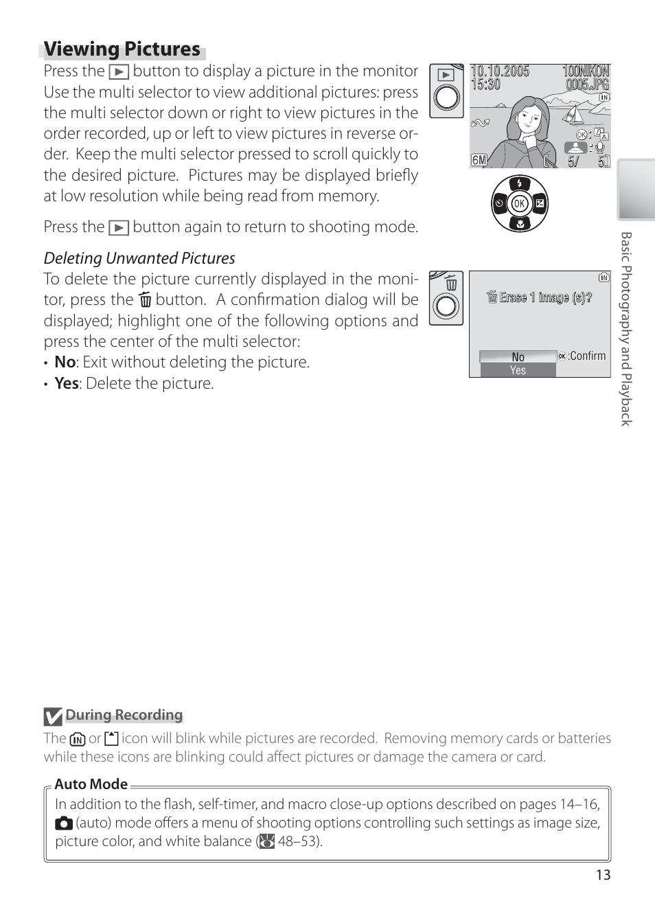 Viewing pictures | Nikon L1 User Manual | Page 23 / 84
