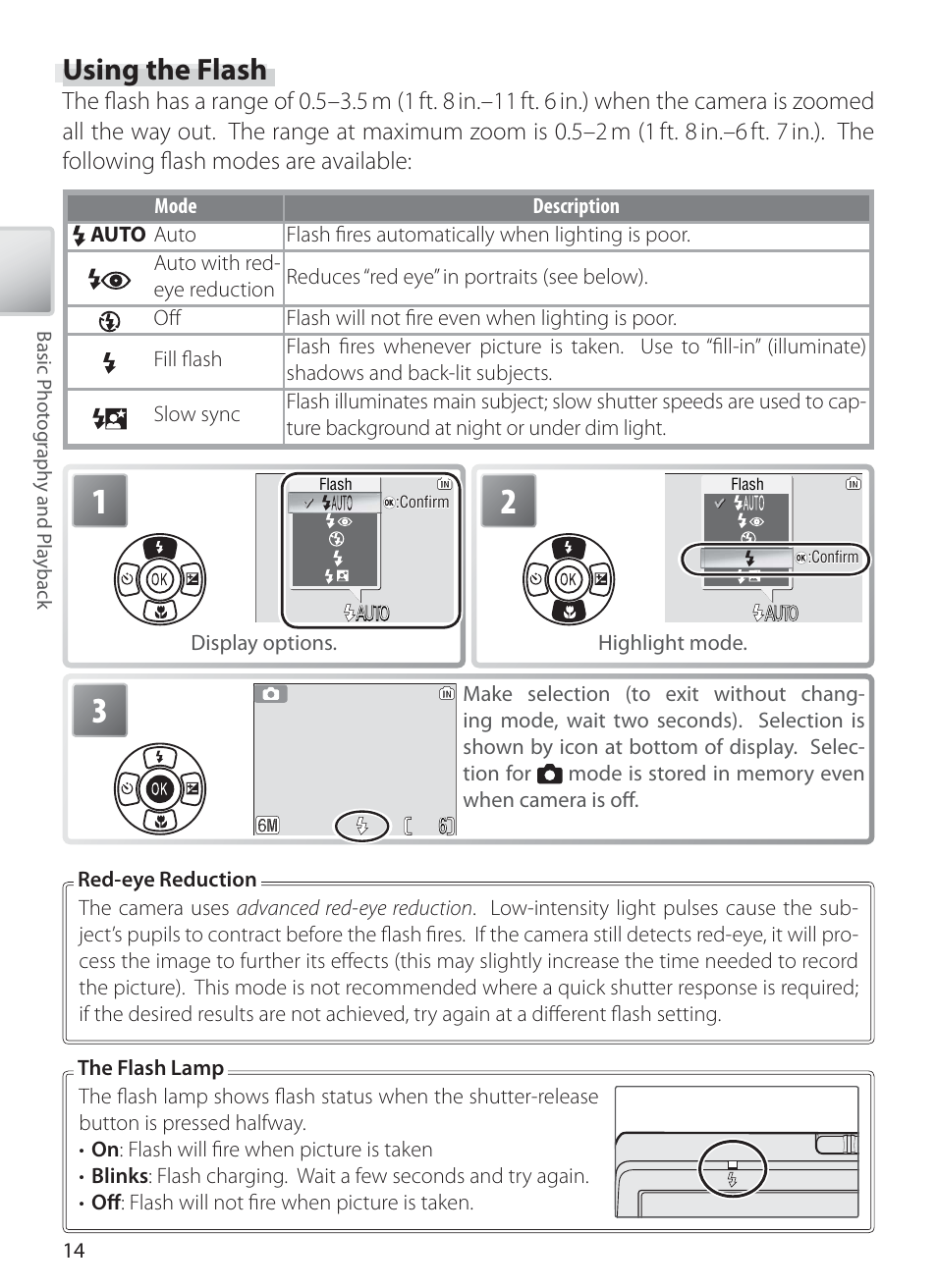 Using the flash | Nikon L1 User Manual | Page 24 / 84