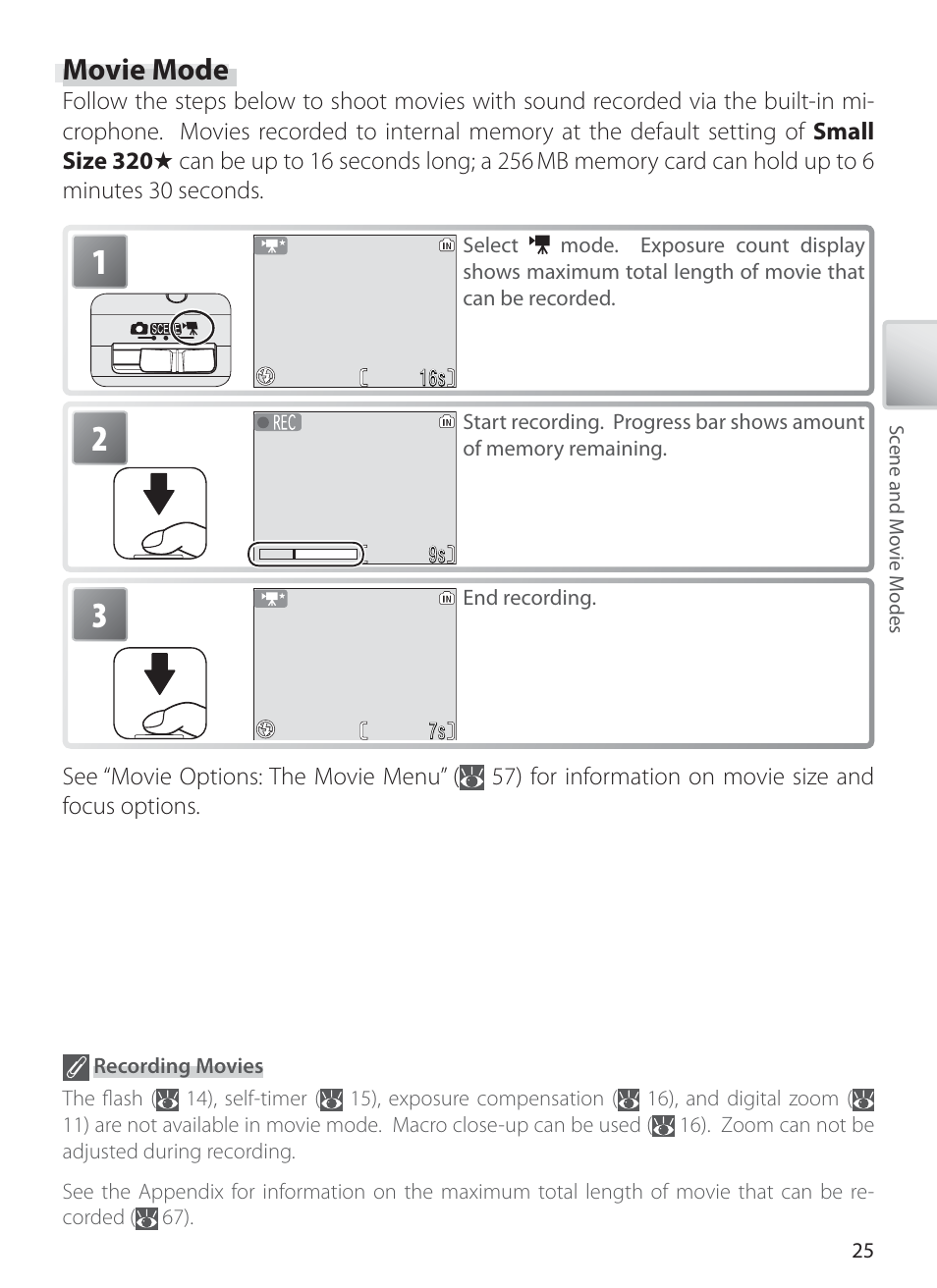 Movie mode | Nikon L1 User Manual | Page 35 / 84