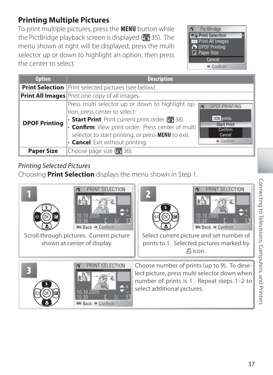 Printing multiple pictures | Nikon L1 User Manual | Page 47 / 84