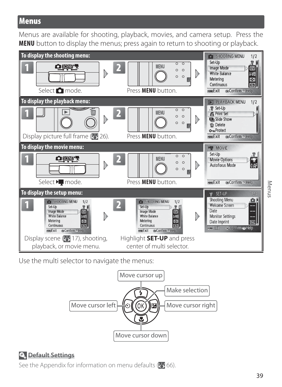 Menus | Nikon L1 User Manual | Page 49 / 84
