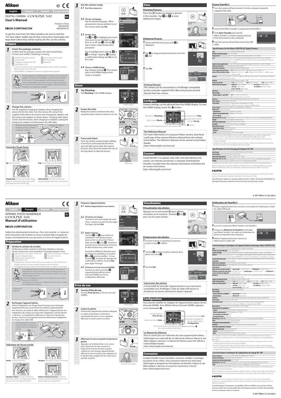 Nikon S02 User Manual | 2 pages