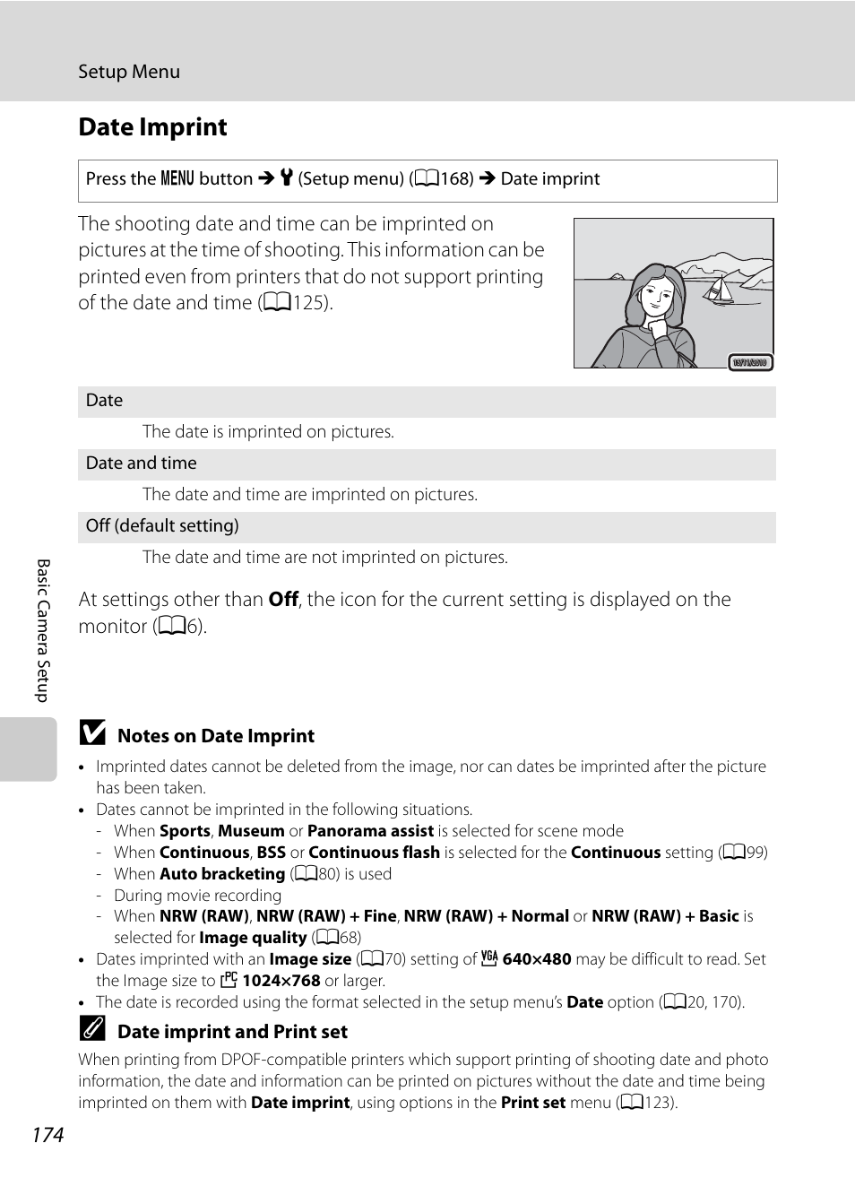 Date imprint, A174) i, A174 | Nikon P7000 User Manual | Page 188 / 240