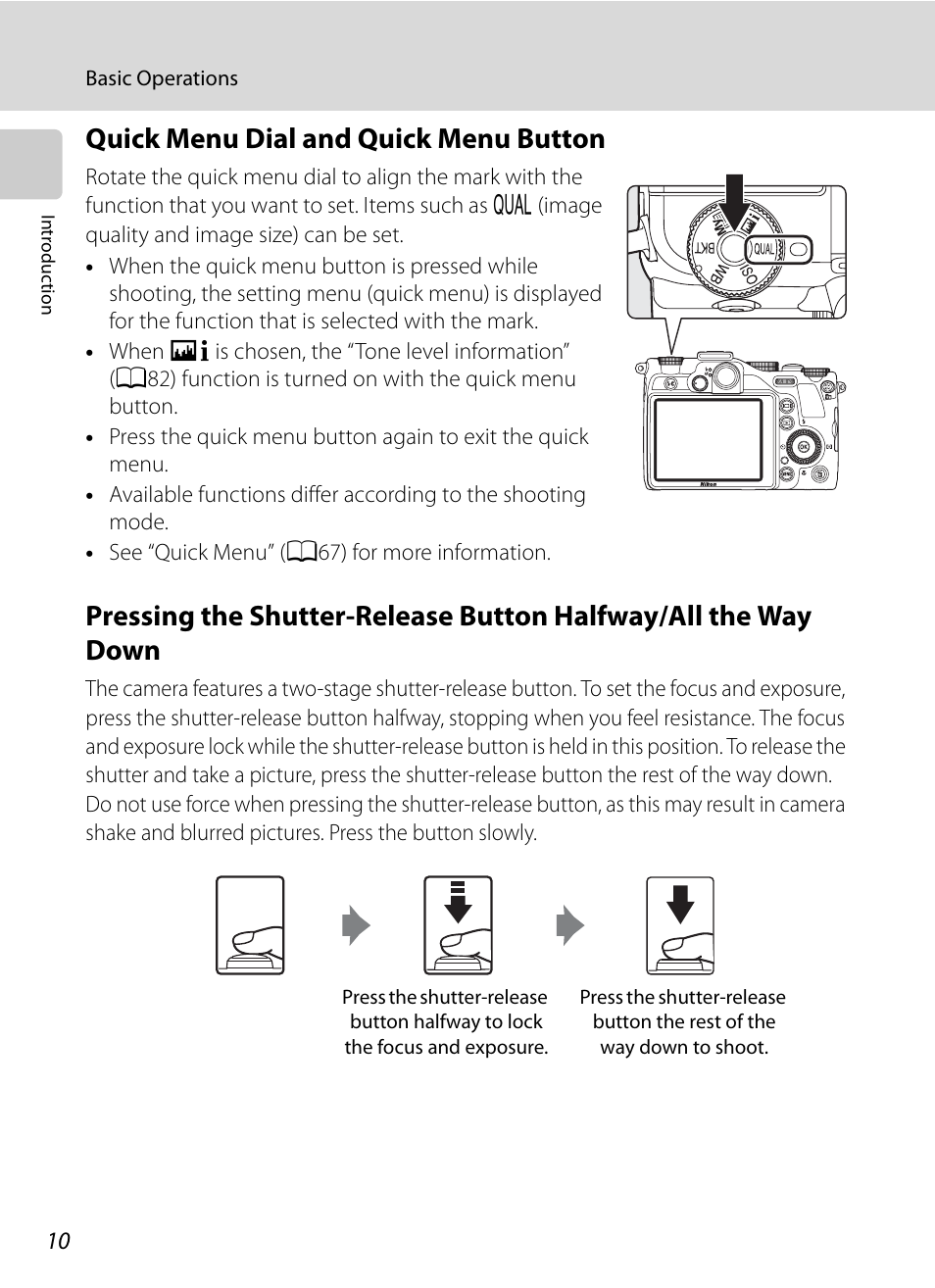 Quick menu dial and quick menu button | Nikon P7000 User Manual | Page 24 / 240