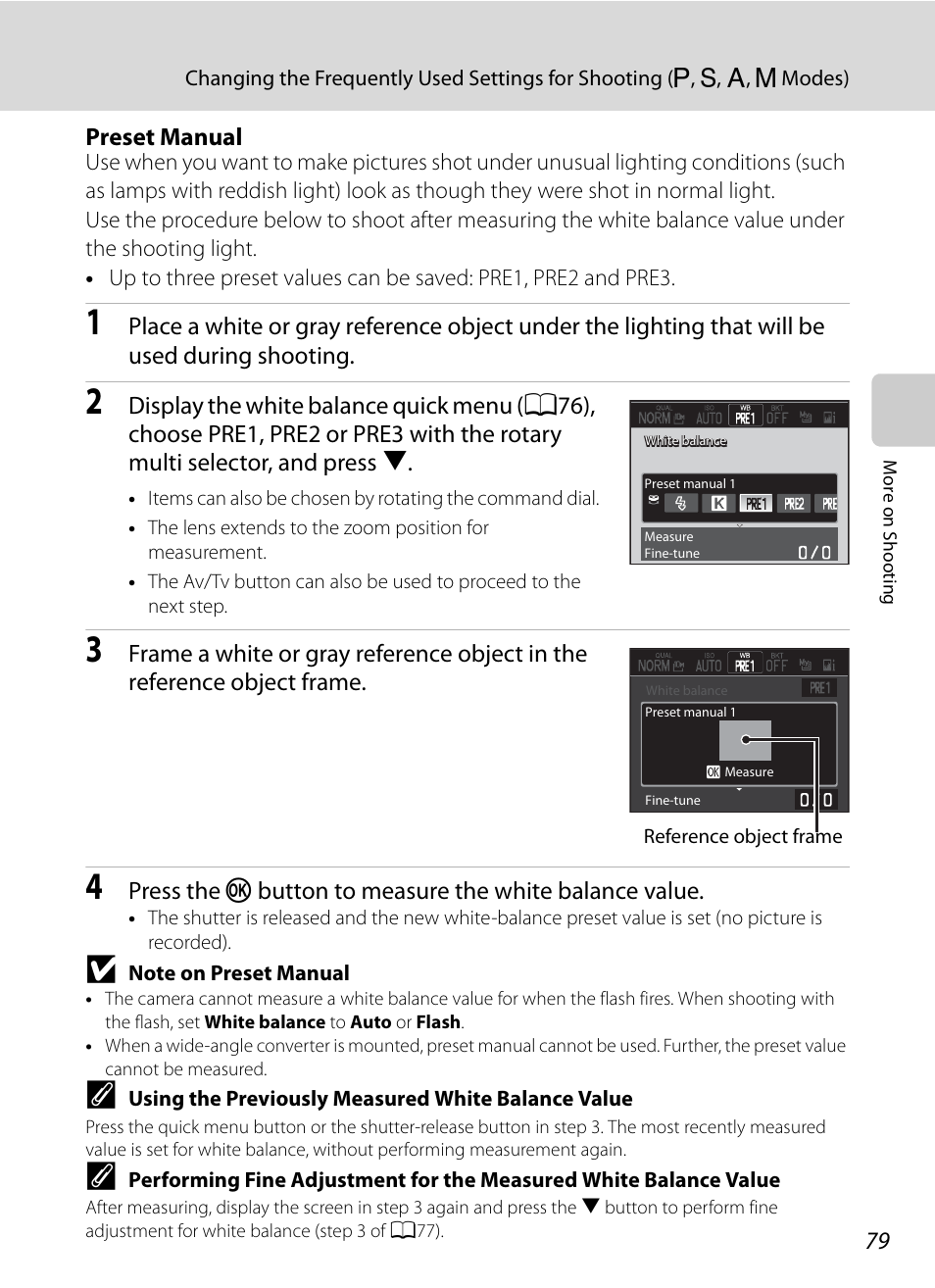 E “preset manual, A79) | Nikon P7000 User Manual | Page 93 / 240