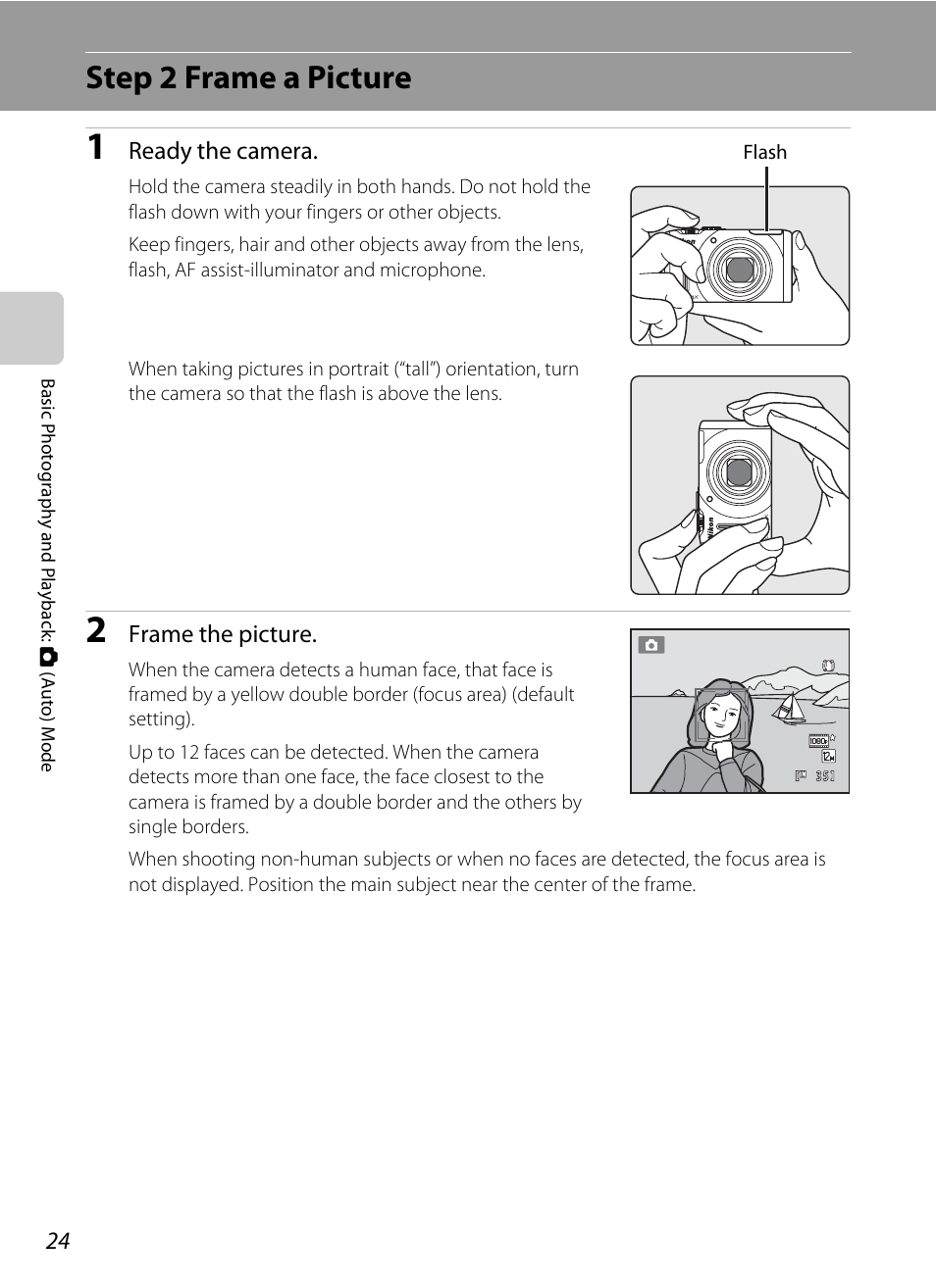 Step 2 frame a picture | Nikon COOLPIX-S8100 User Manual | Page 36 / 220