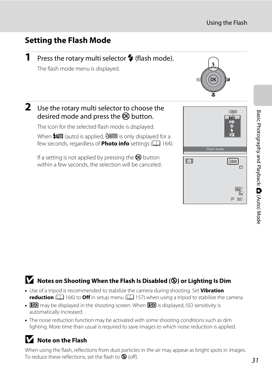 Setting the flash mode | Nikon COOLPIX-S8100 User Manual | Page 43 / 220