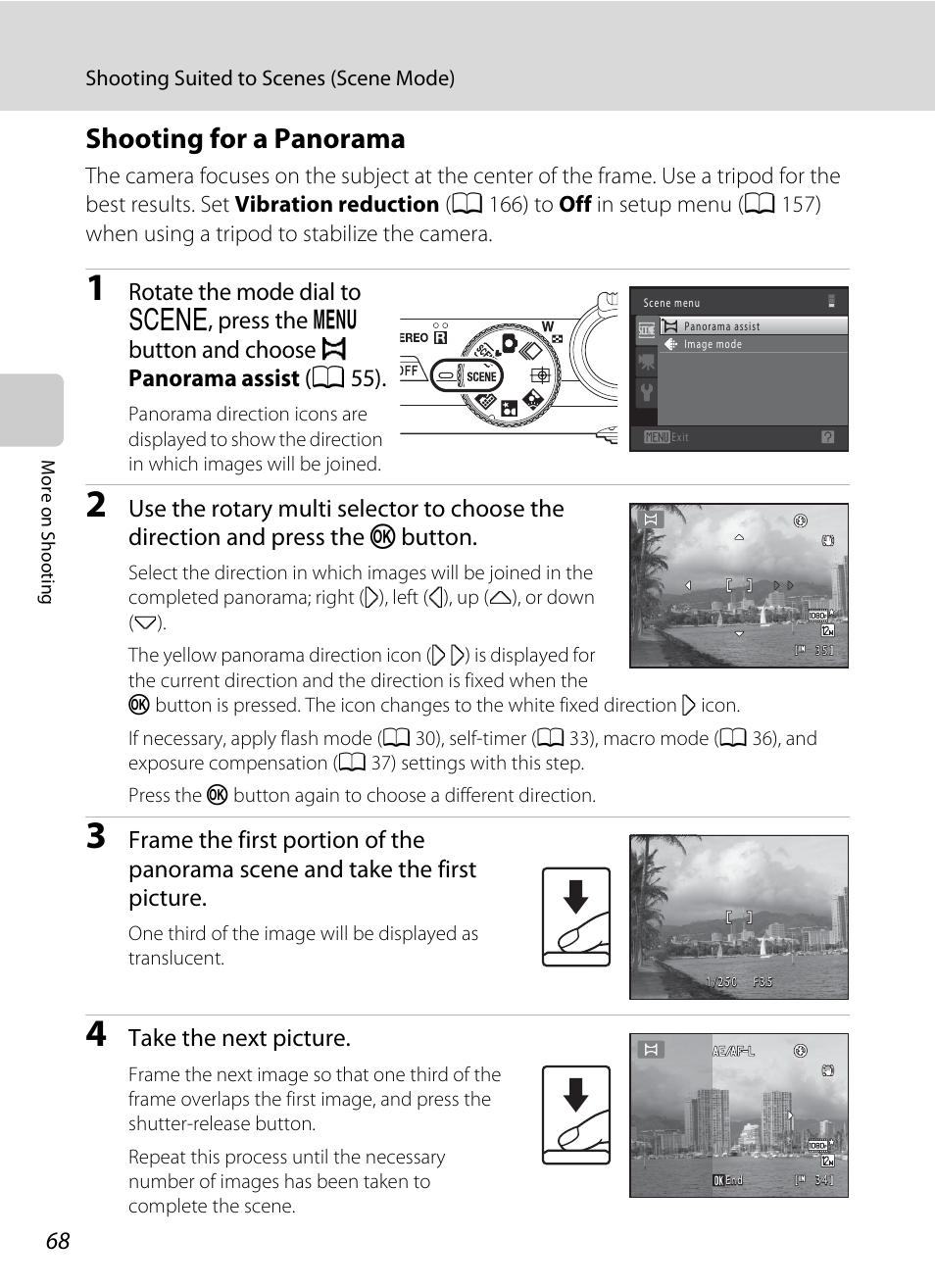 Shooting for a panorama, Button, Take the next picture | Nikon COOLPIX-S8100 User Manual | Page 80 / 220