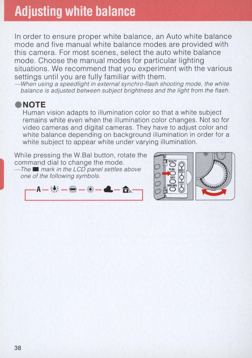 Adjusting white batanee, Adjusting white balance -40 | Nikon E2 - E2S User Manual | Page 38 / 97