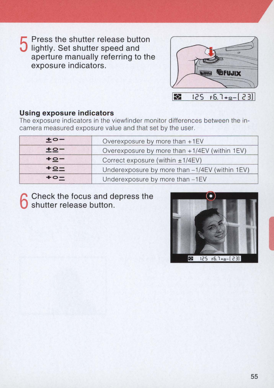 Using exposure indicators | Nikon E2 - E2S User Manual | Page 55 / 97