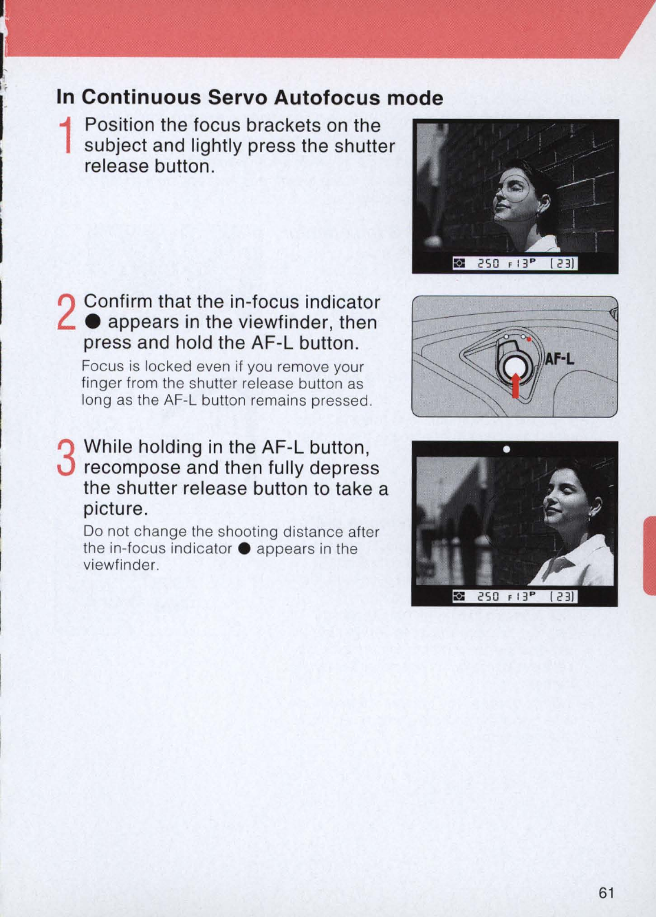 In continuous servo autofocus mode | Nikon E2 - E2S User Manual | Page 61 / 97