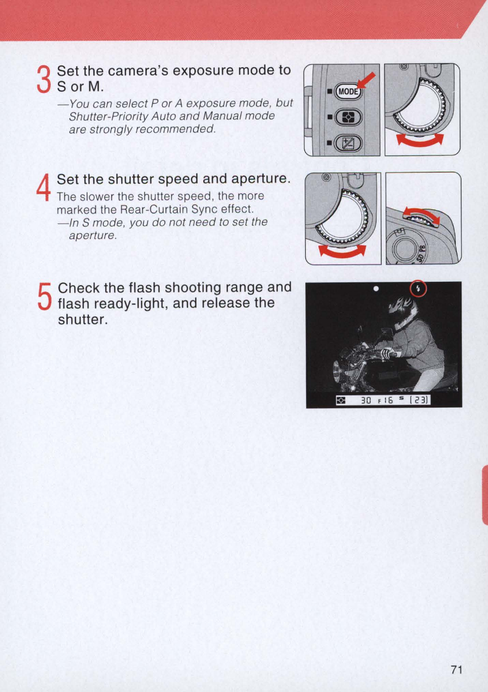 Set the camera’s exposure mode to s or m, Set the shutter speed and aperture | Nikon E2 - E2S User Manual | Page 71 / 97