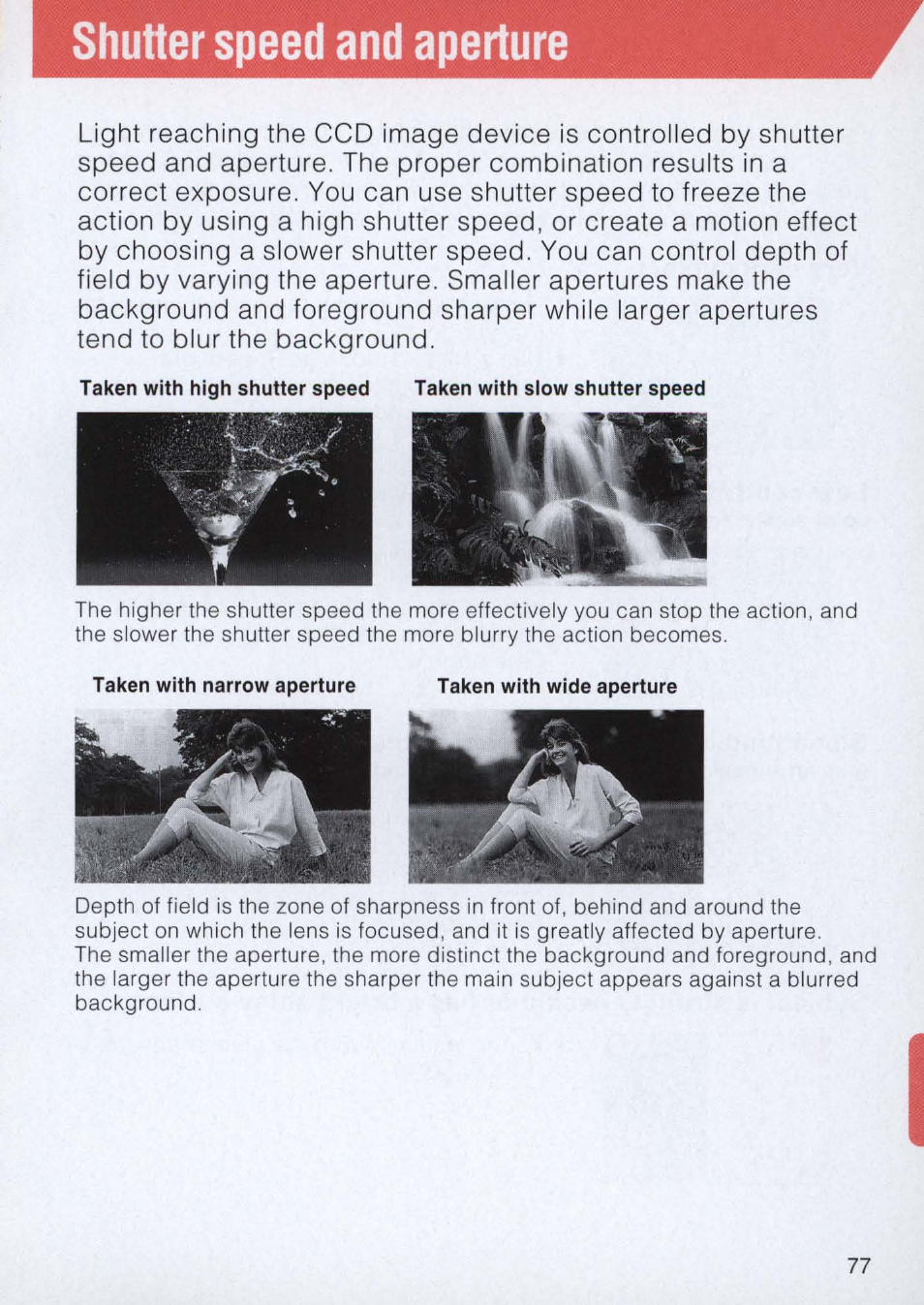 Shutter speed and aperture | Nikon E2 - E2S User Manual | Page 77 / 97
