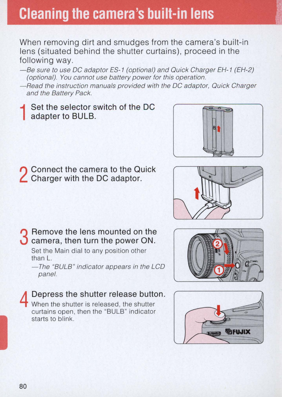 Cleaning the camera’s built-in lens, Cleaning the camera's built-in lens -81 | Nikon E2 - E2S User Manual | Page 80 / 97