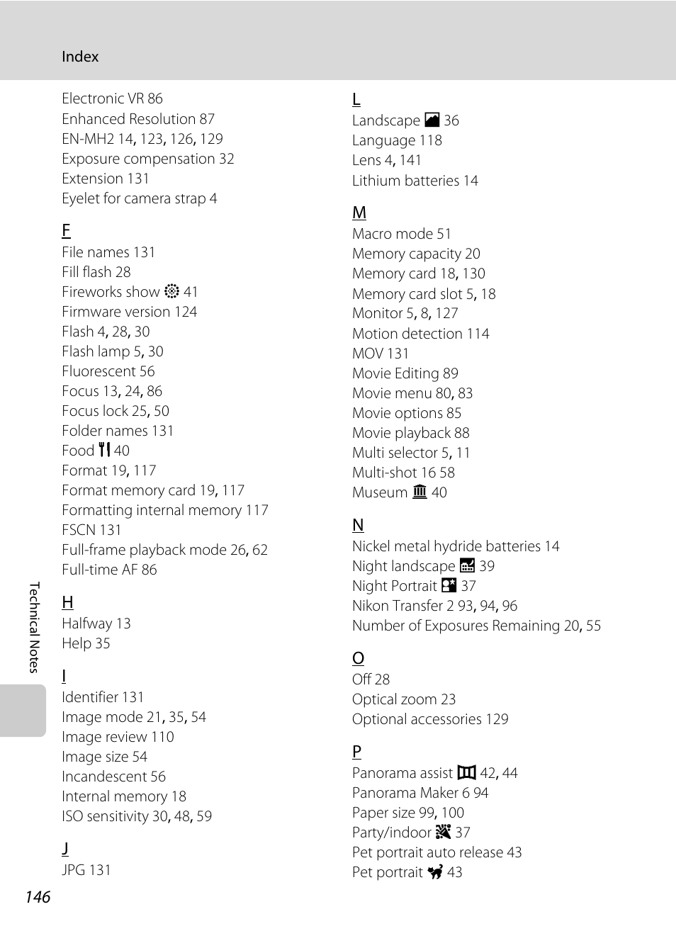 Nikon L310 User Manual | Page 158 / 164