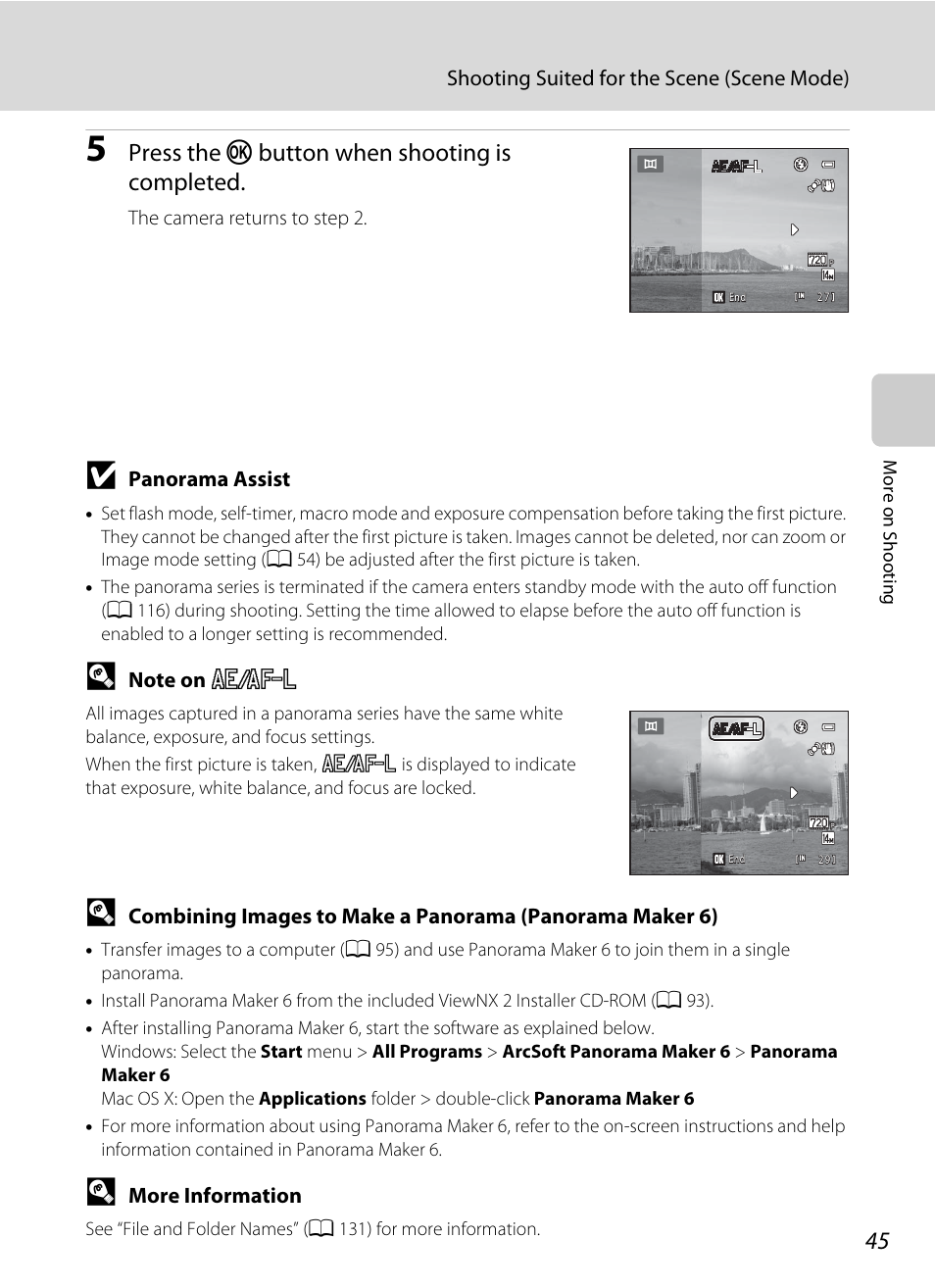 Press the k button when shooting is completed | Nikon L310 User Manual | Page 57 / 164