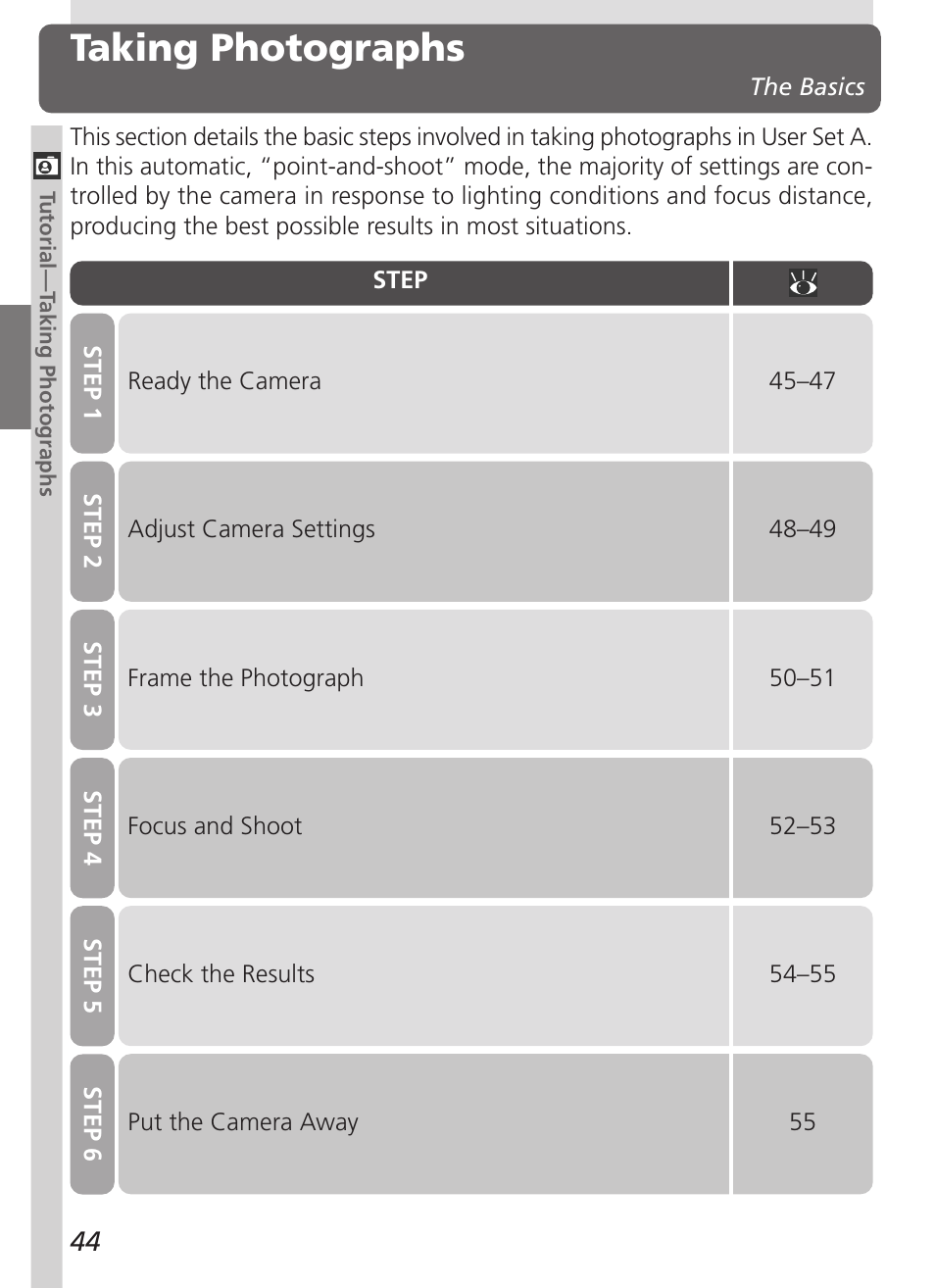 Taking photographs | Nikon 5000 User Manual | Page 58 / 223