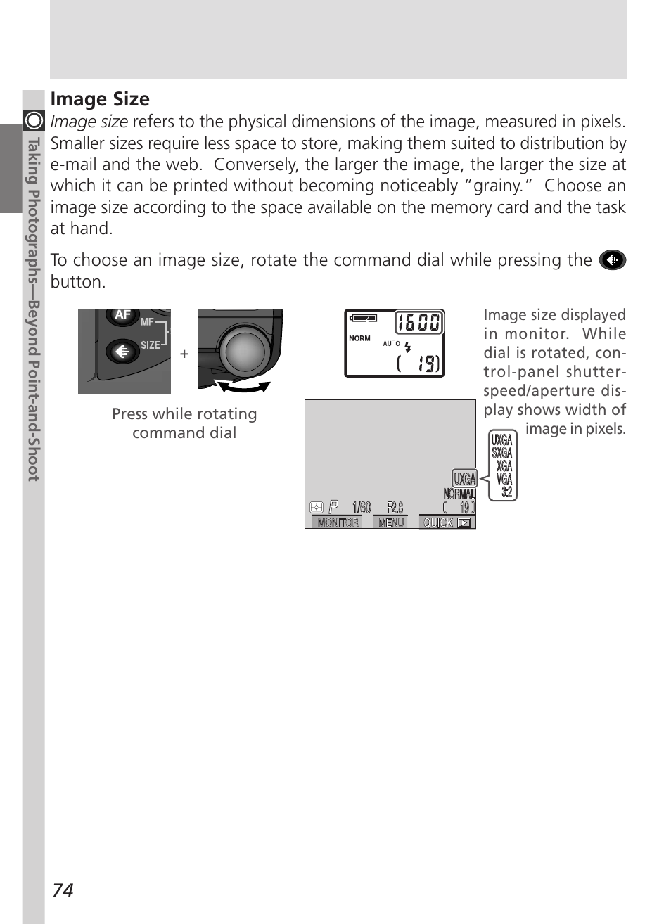 Image size | Nikon 5000 User Manual | Page 88 / 223