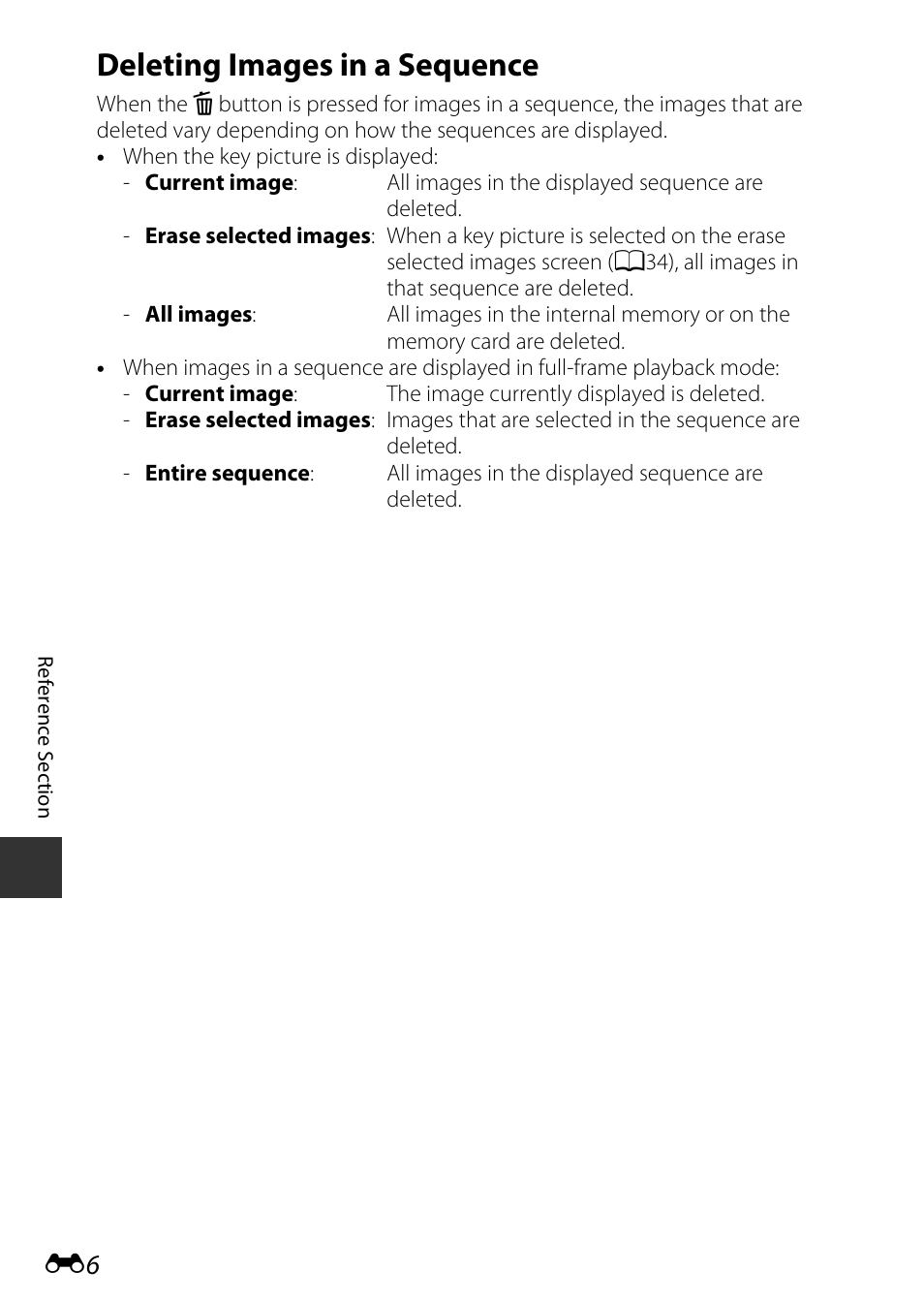 Deleting images in a sequence | Nikon P530 User Manual | Page 122 / 226