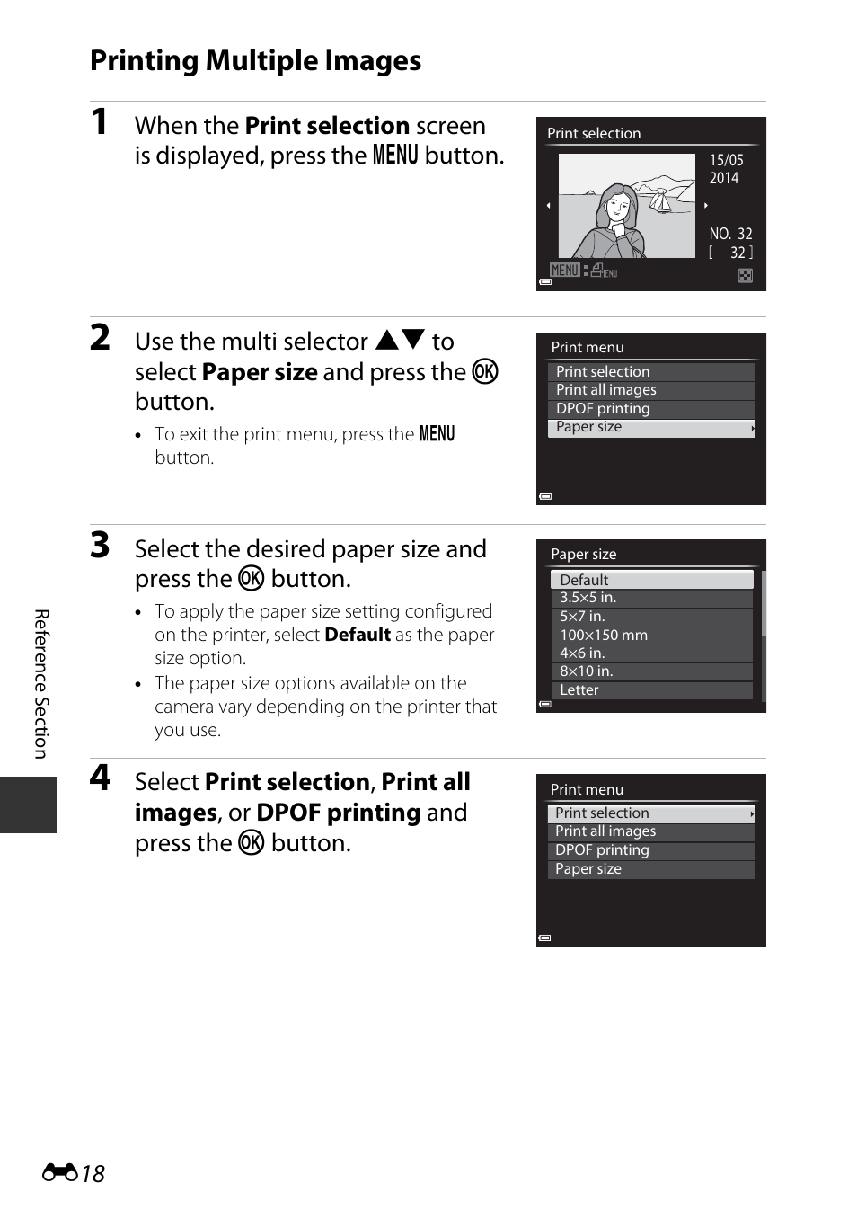 Printing multiple images | Nikon P530 User Manual | Page 134 / 226