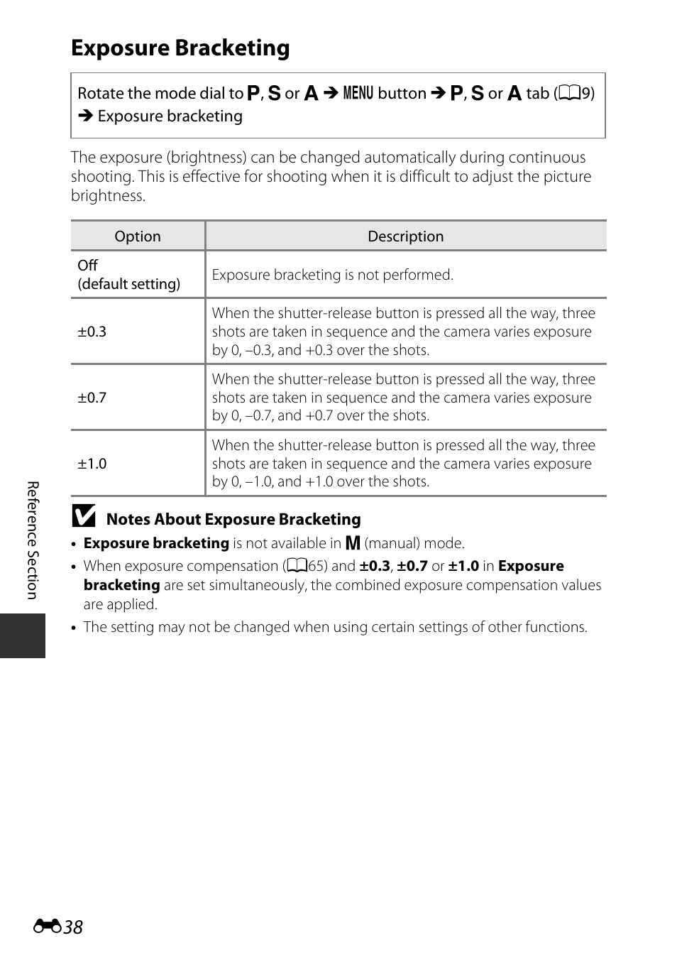 Exposure bracketing | Nikon P530 User Manual | Page 154 / 226