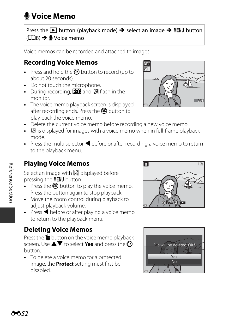 Voice memo | Nikon P530 User Manual | Page 168 / 226