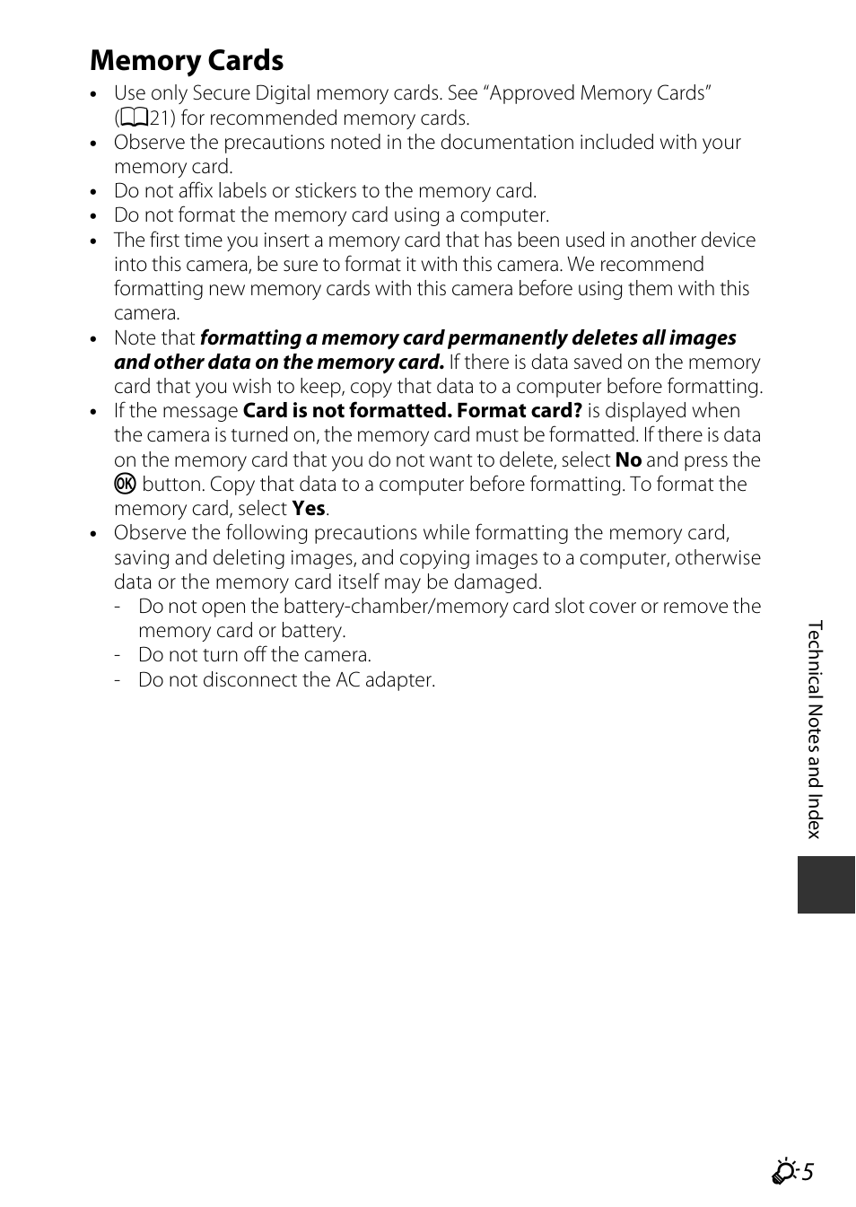 Memory cards | Nikon P530 User Manual | Page 203 / 226