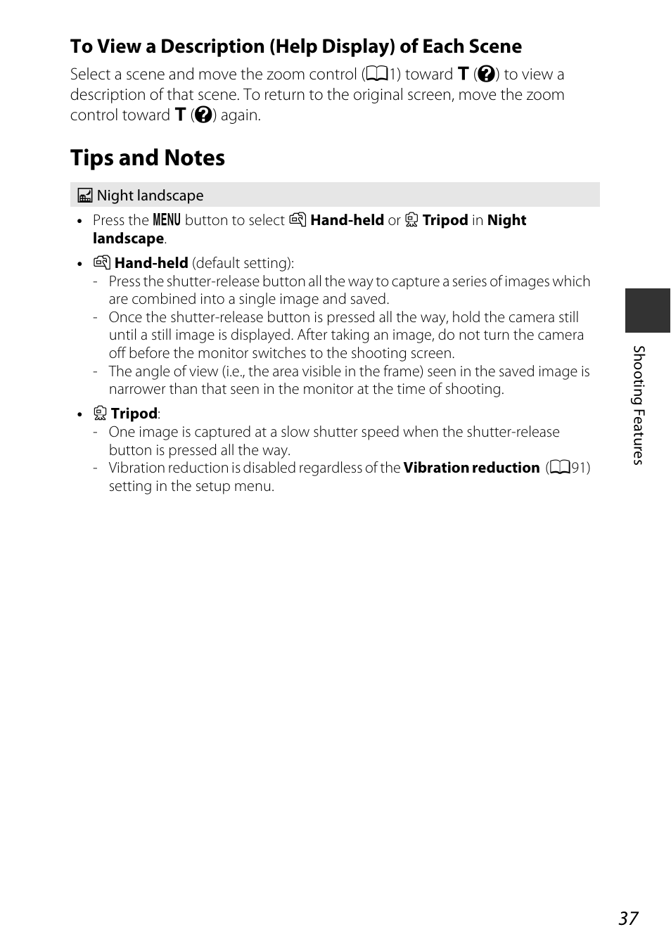 Tips and notes, A37) | Nikon P530 User Manual | Page 55 / 226