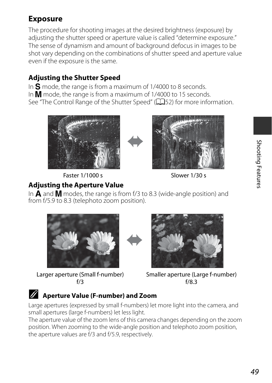 A49), Exposure | Nikon P530 User Manual | Page 67 / 226