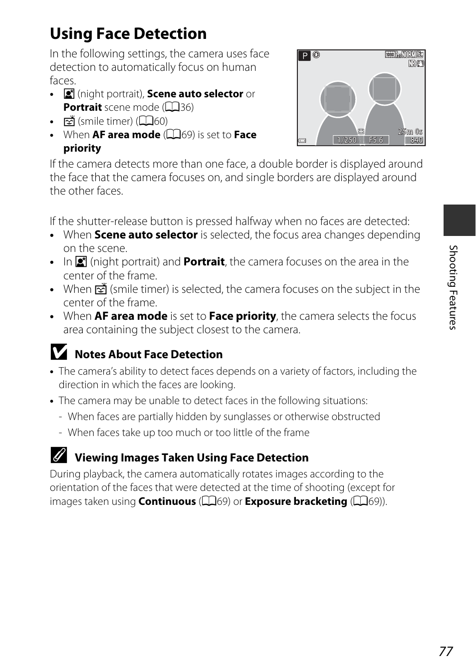 Using face detection | Nikon P530 User Manual | Page 95 / 226