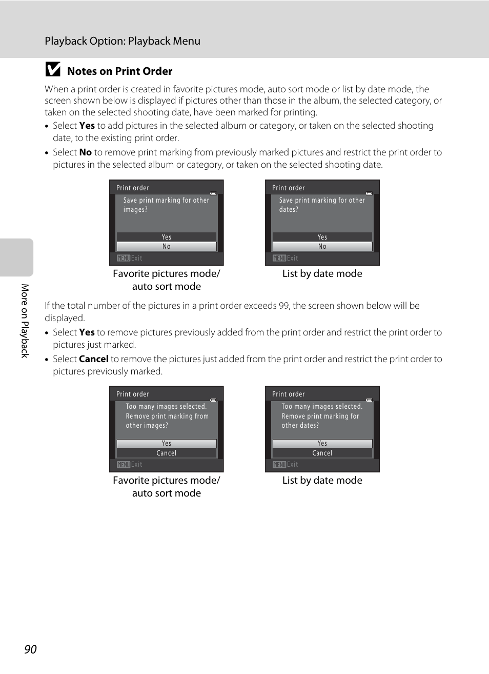 Playback option: playback menu | Nikon S2500 User Manual | Page 102 / 184