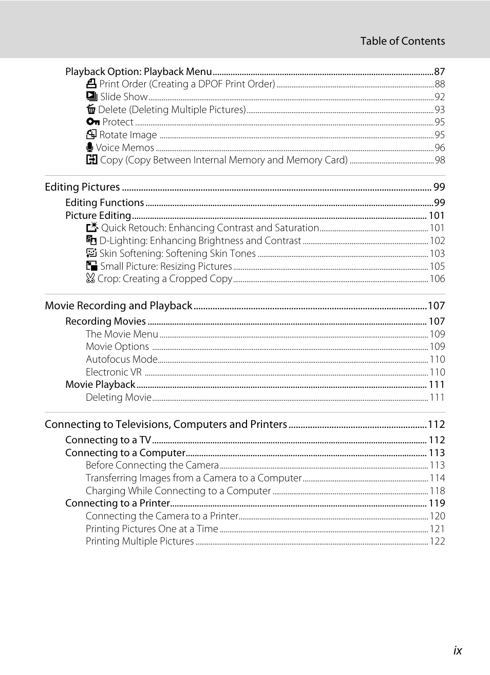 Nikon S2500 User Manual | Page 11 / 184