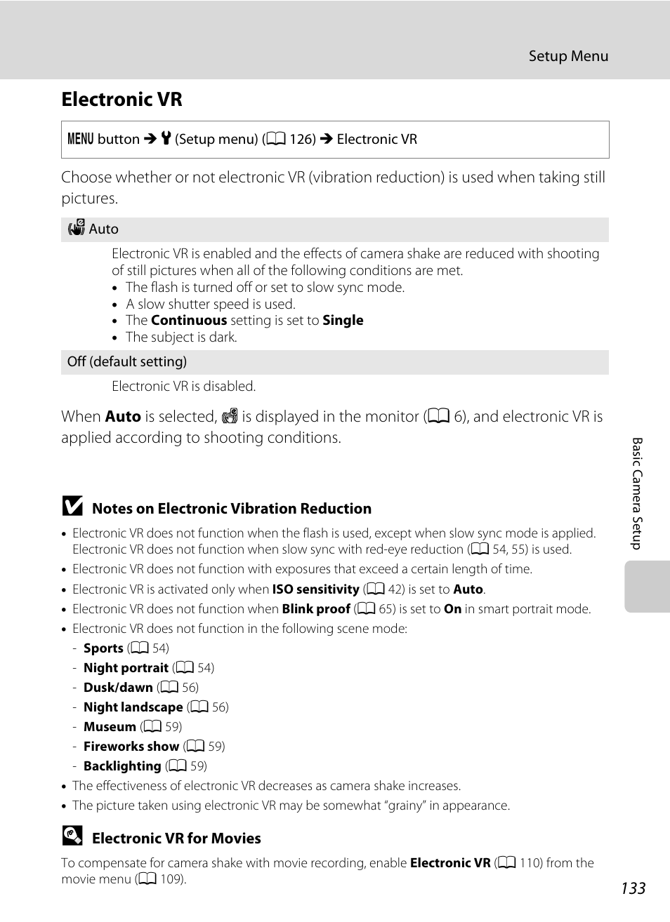 Electronic vr, A 133), A 133 | Nikon S2500 User Manual | Page 145 / 184